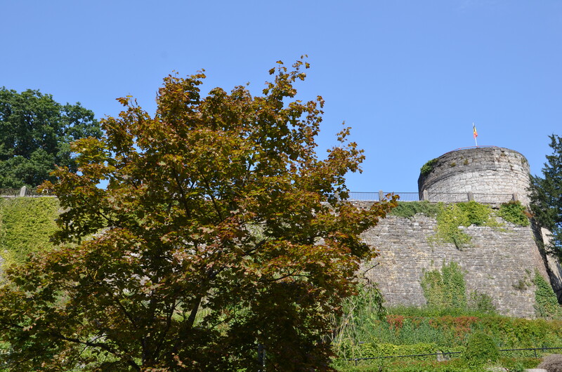Ruinen des Schlosses Comtal in Rochefort. Belgien. 